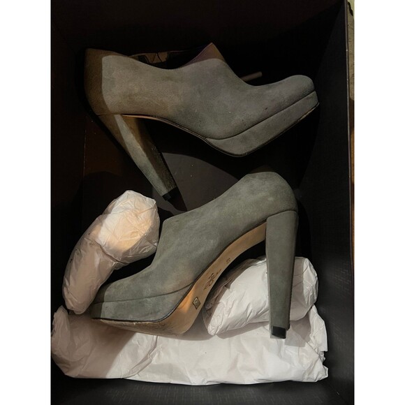 Cole haan boot heels platform booties ankle heels grey worn once size 5B - Picture 4 of 6